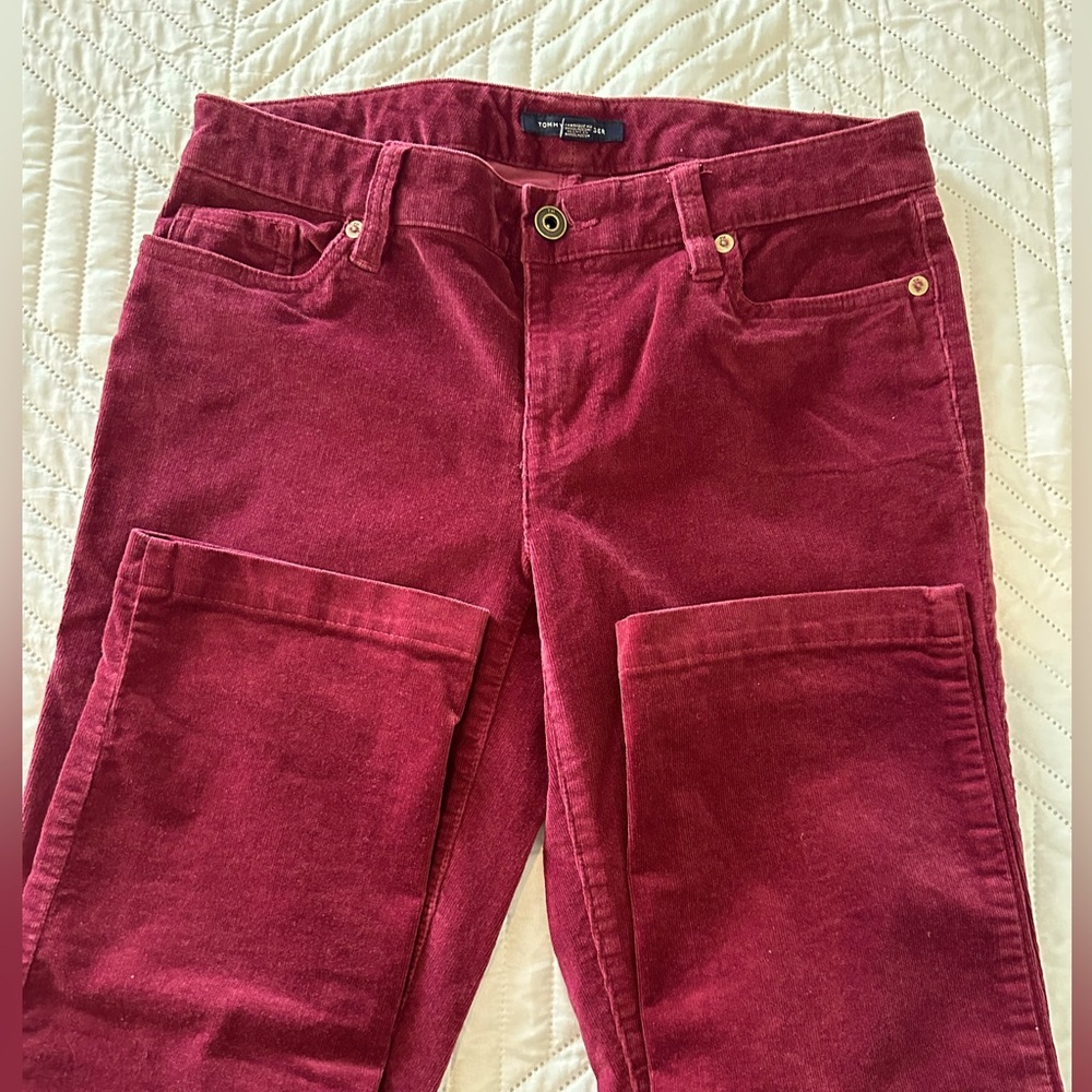 Tommy Hilfiger corduroy pants. Burgundy. Women’s. Size 2.